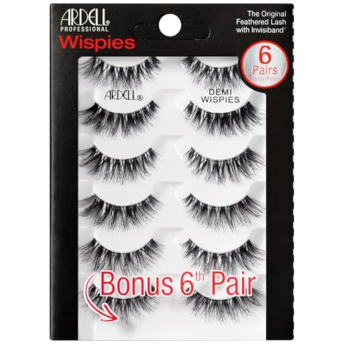 Ardell False Eyelashes Demi Wispies Black, 6 pairs x 1-Pack